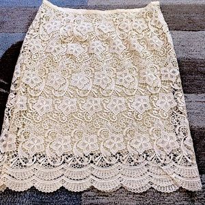 Ivory Lace Pencil Skirt